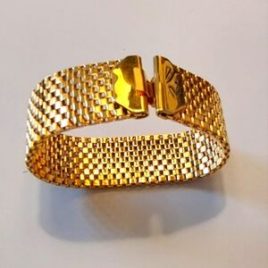 Vintage Monet Gold Bracelet Hollywood Glam